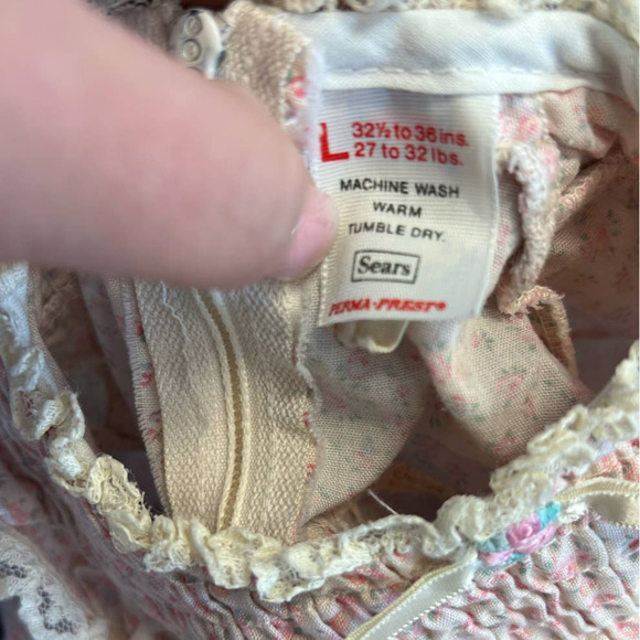 Vintage Sears Baby Floral Dress size (large) 27-32 pounds READ - Picture 5 of 7